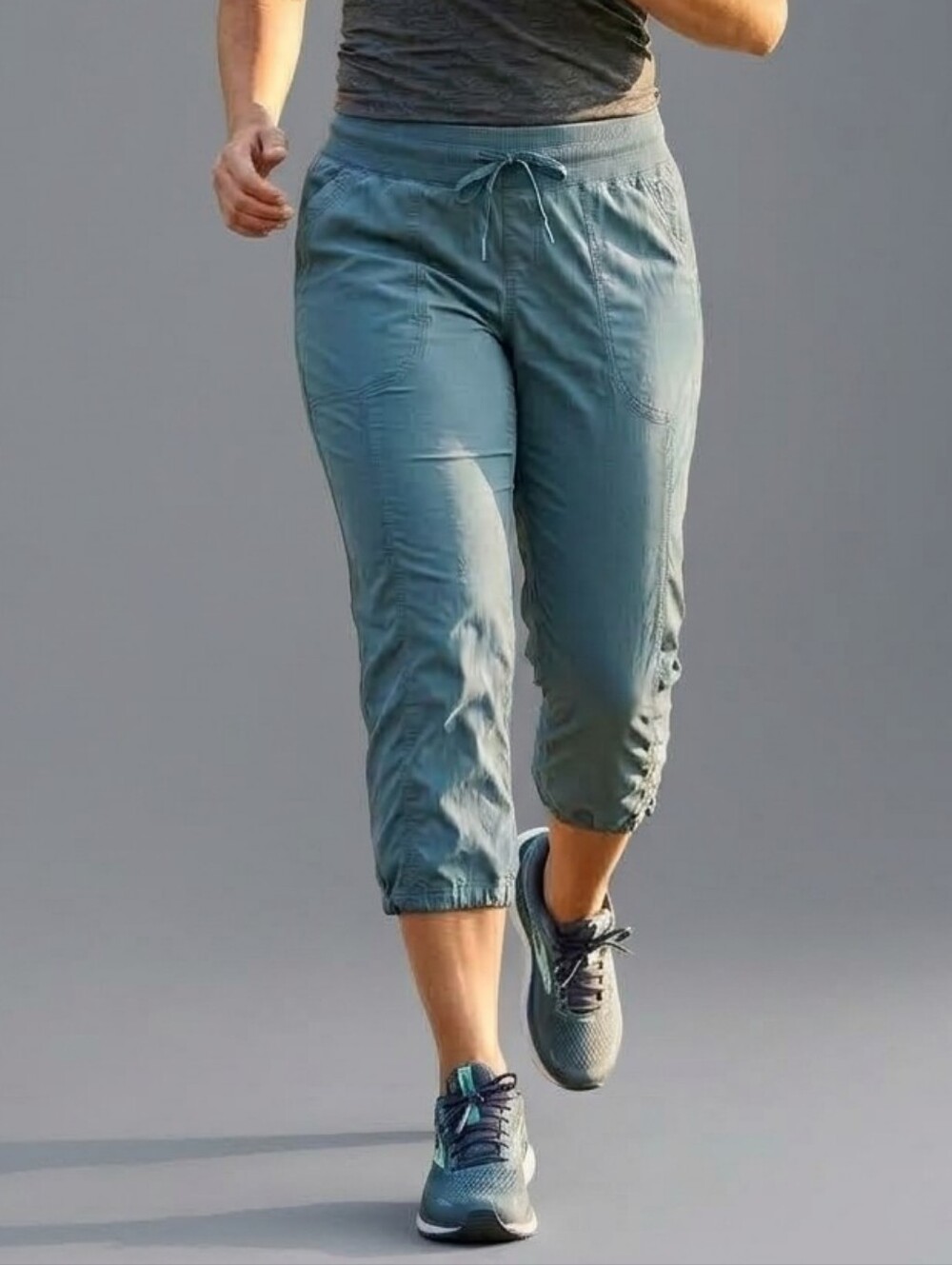 The North Face Blue Lightweight Stretch Drawstring Capri Jogger Pants Size XL
